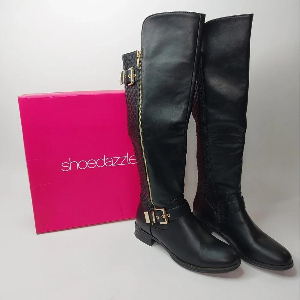 Shoes Dazzle Black Cersei Women's Size 8.5 Knee High Boots